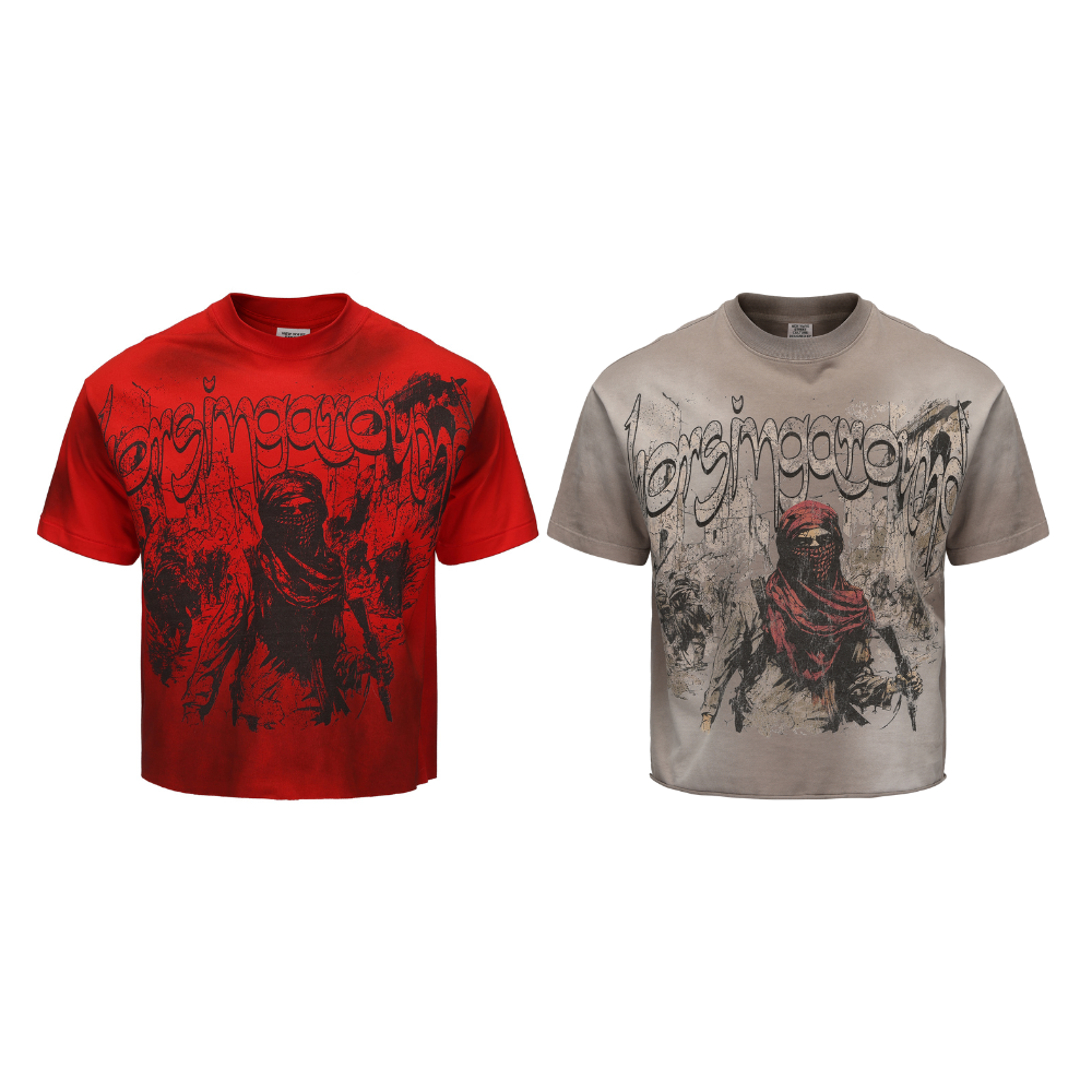 Gray&Red Defend Peace T-Shirt