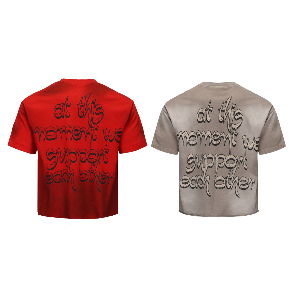 Gray&Red Defend Peace T-Shirt